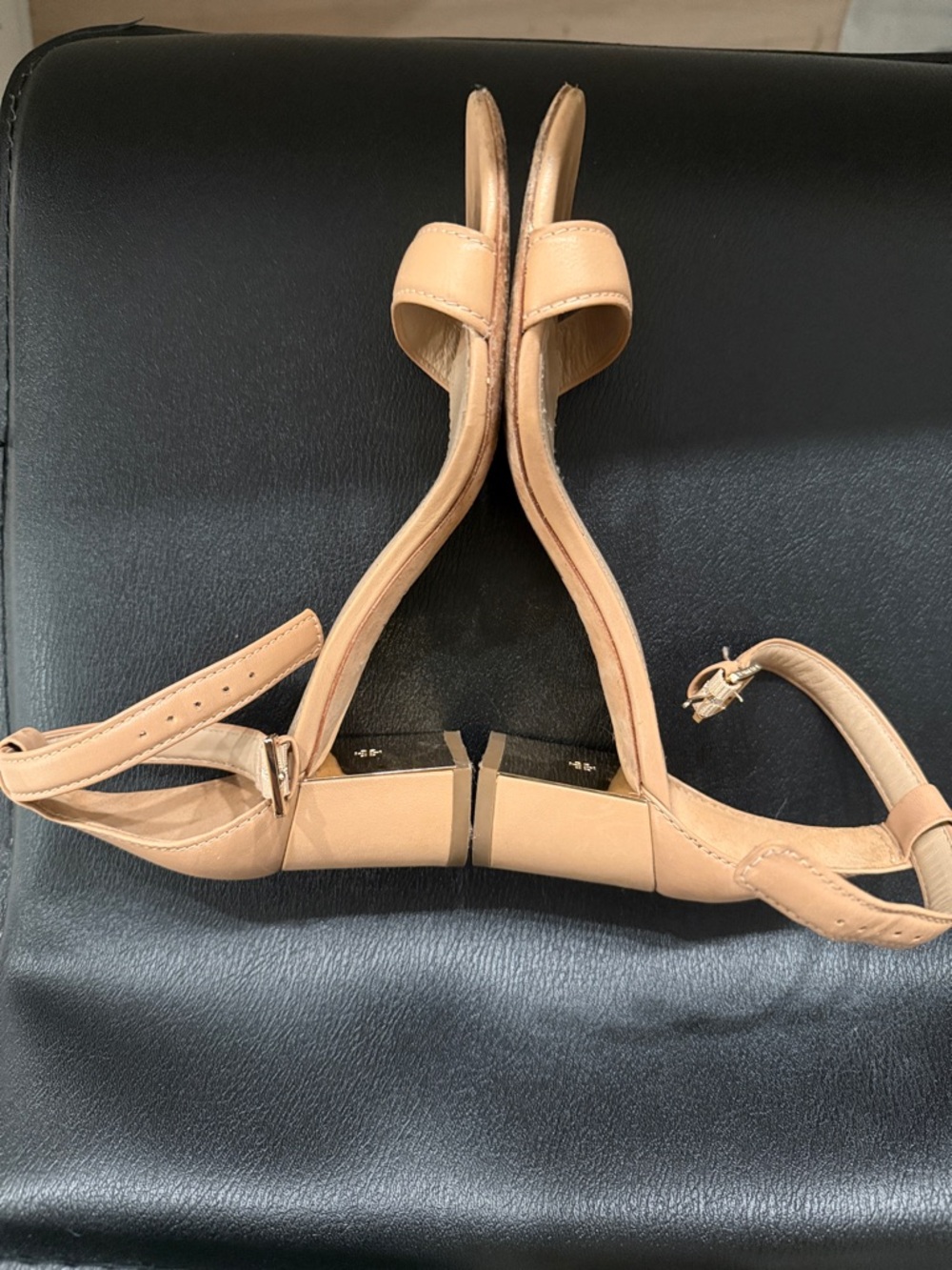 Tory Burch Beige Ankle-Strap Heeled Sandals - Picture 2 of 8